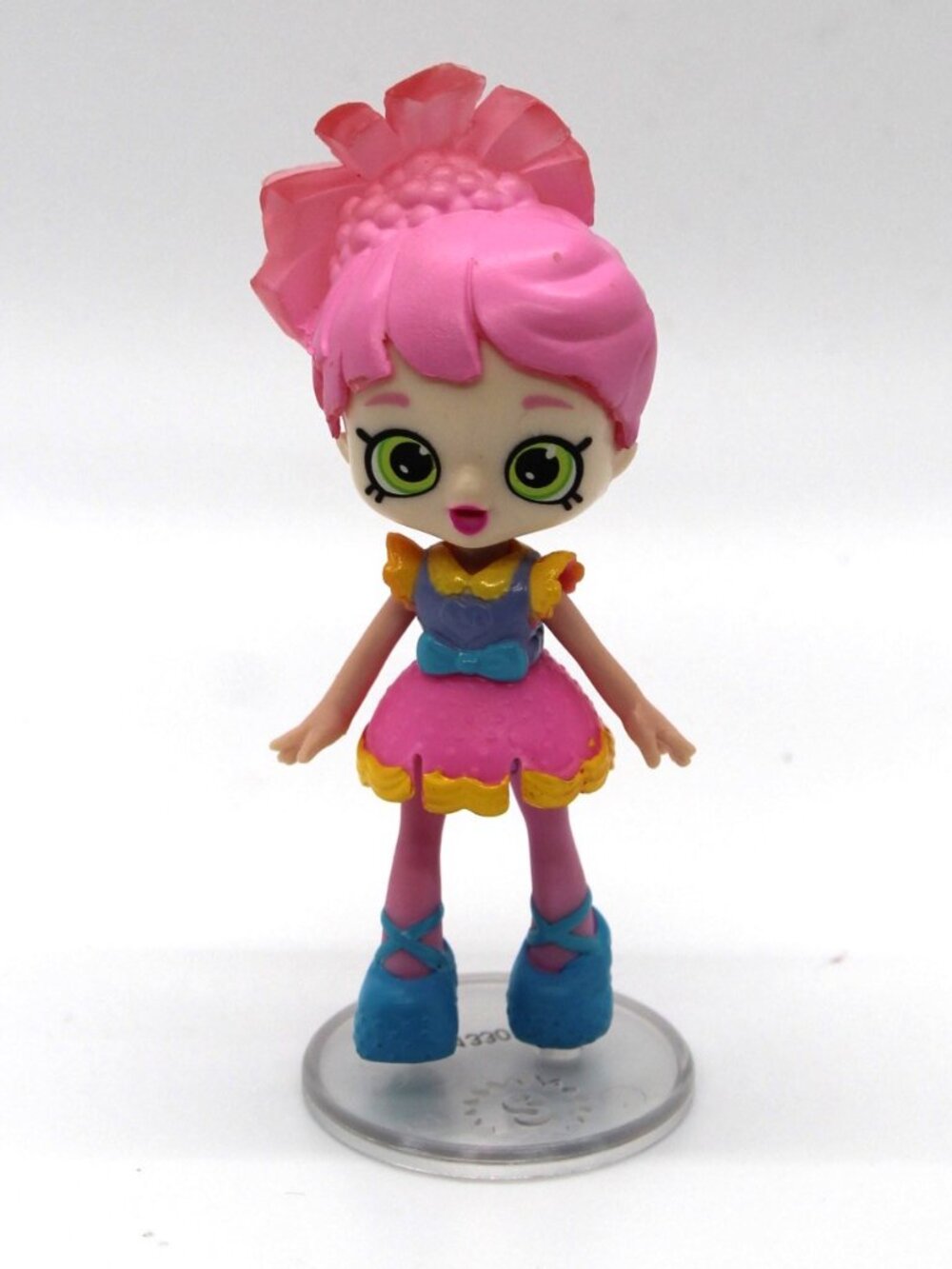 Shopkins Happy Places 3" Doll JELLICA Pink Hair Green Eyes With Dress & Shoes